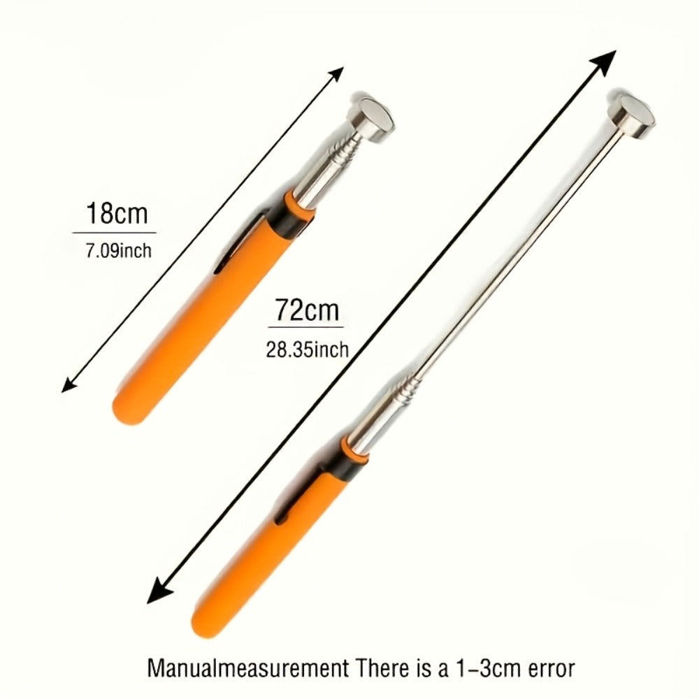 Magnetic Pickup Tool 8 lb Extendable Stainless Steel Rod Ergonomic Grip Retrieval Tool for Nails Screws Metal Parts DIY Workshop Construction