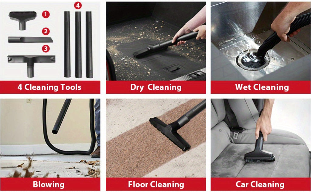 Wet Dry Vacuum Cleaner Shop Vac Stainless Steel 5 or 8 Gallon with Blower Function Powerful Suction for Garage Car Home Workshop and Pet Hair