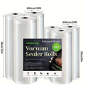 Vacuum Seal Bags for Food 6 Rolls BPA-Free Food Saver Roll Bags 236 Inch, 2 Sizes Vacuum Storage Roll Bags for Food Preservation, Kitchen Meal Prep, Sous Vide Cooking