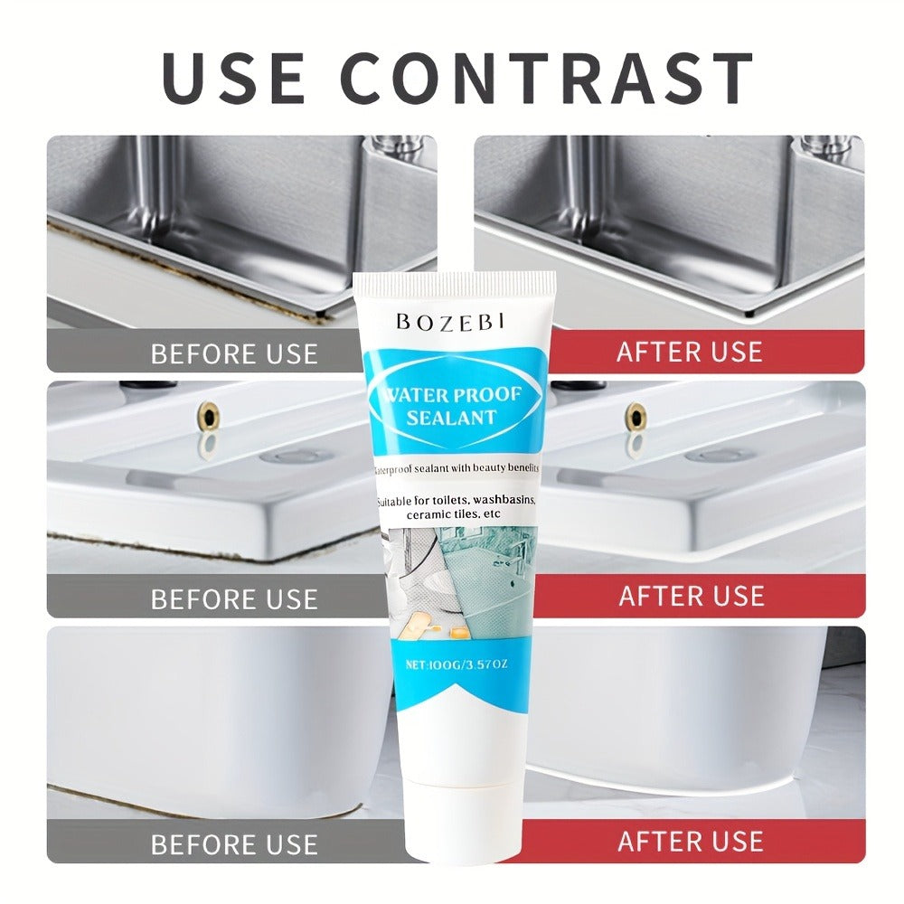 Waterproof Tile Grout Sealant 100g Gap Filler for Kitchen Bathroom Sink Floor Odor Free Easy Handling Strong Durability Caulking Adhesive Tile Refill Agent White