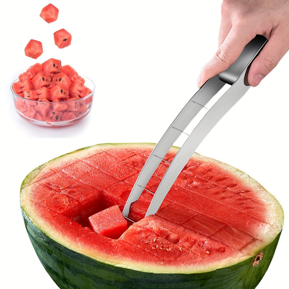 Watermelon Cutter Slicer Stainless Steel Cube Cutting Tool Kitchen Gadget for Fruit Salad Juice Prep Fun Summer Kitchen Accessory Gift