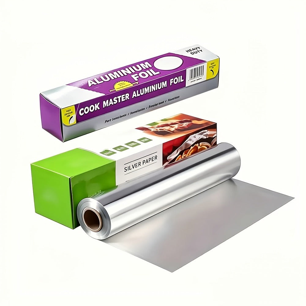 Aluminum Foil Roll Extra Long 787.4 Inch Heavy Duty ¨C Heat Resistant Waterproof Oilproof Tin Foil for Cooking Baking Grilling BBQ | Disposable Kitchen Foil Wrap for Oven Picnic Food Storage Silver