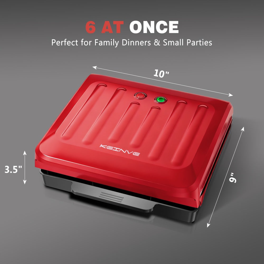 Electric Sausage Grill and Sandwich Maker with Nonstick Plate and Cord Storage Compact Countertop Cooker for Hot Dogs BBQ Sausages Veggie Sausages and Toasted Sandwiches Easy to Clean