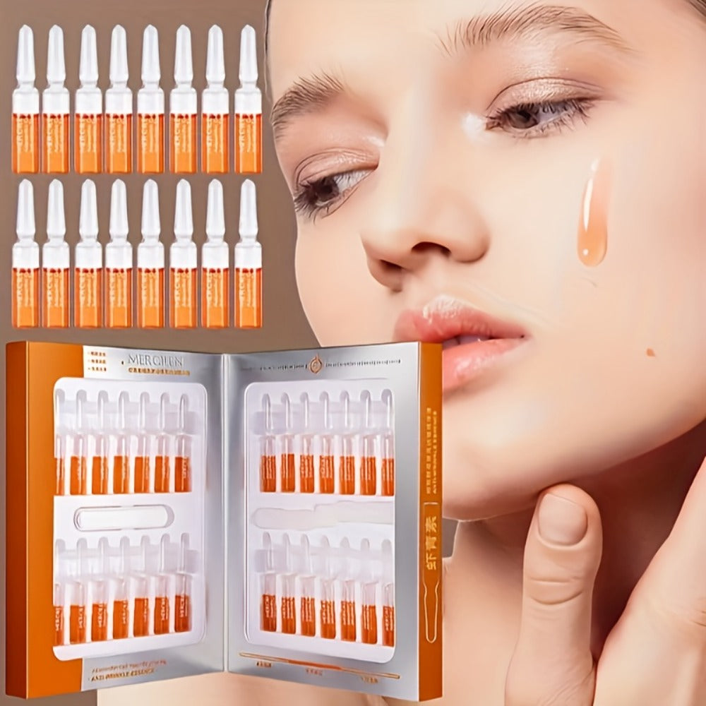 Astaxanthin Hydrating Essence Ampoules 28-Pack 2ml Each with Niacinamide Hyaluronic Acid Collagen Firming Brightening Daily Skincare for Men Women Travel