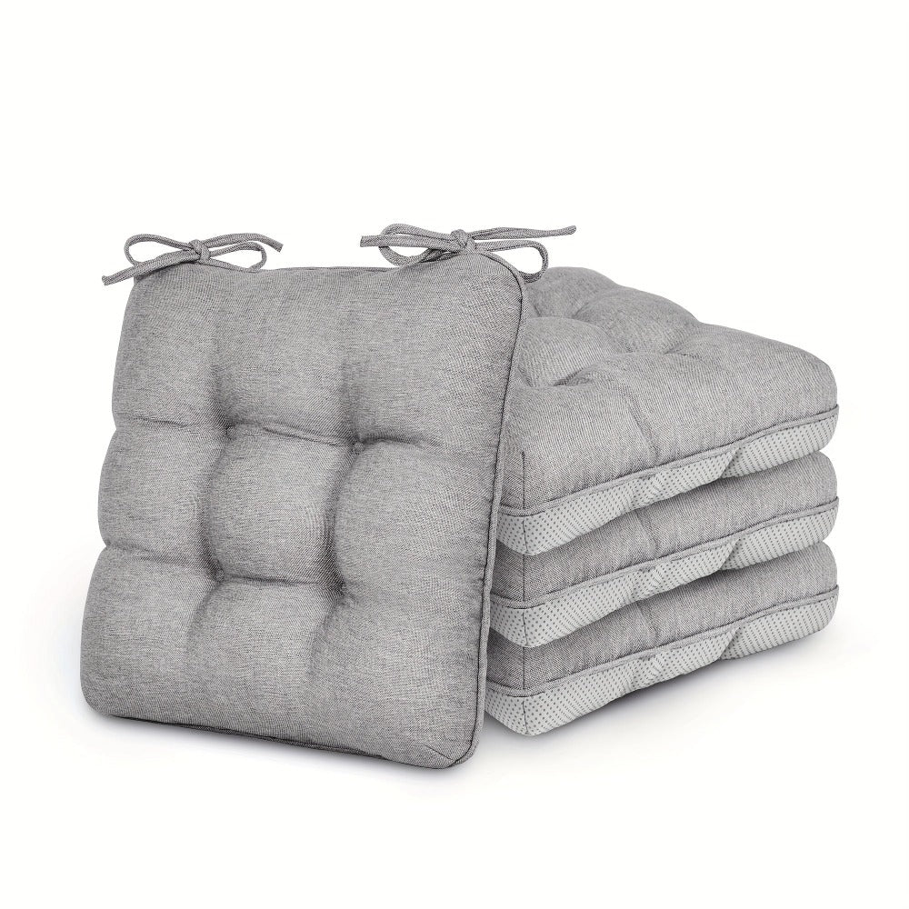Memory Foam Chair Cushions 4/8 Pack, Non-Slip Seat Pads for Dining Chairs, Kitchen, Office & Patio ¨C Indoor Outdoor Chair Pads M/L Size