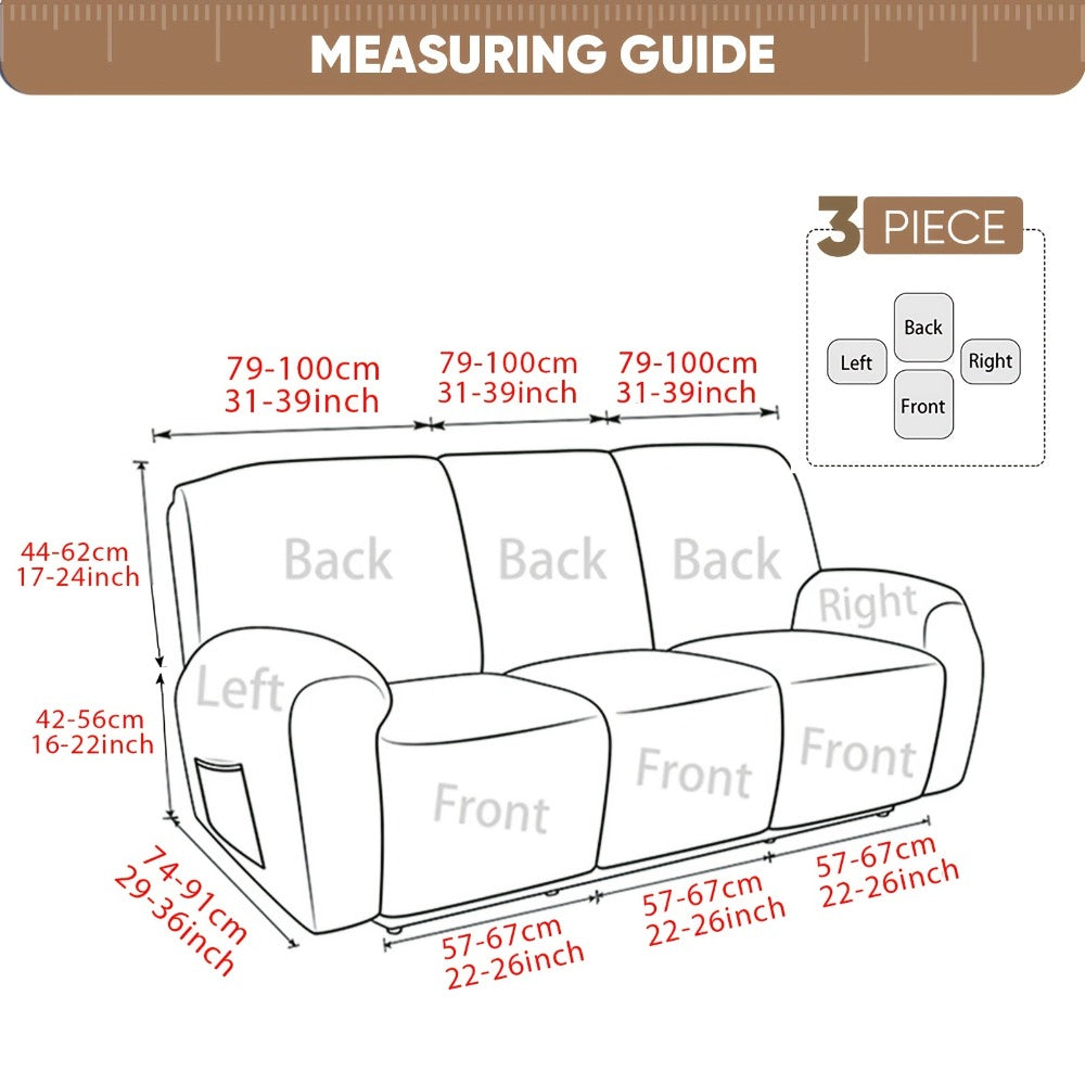 Stretch 3 Seat Sofa Slipcover Elastic Spandex Couch Cover with Pocket Anti-Slip Jacquard Knit Washable Solid Color Sofa Protector for Living Room Office Pet Friendly