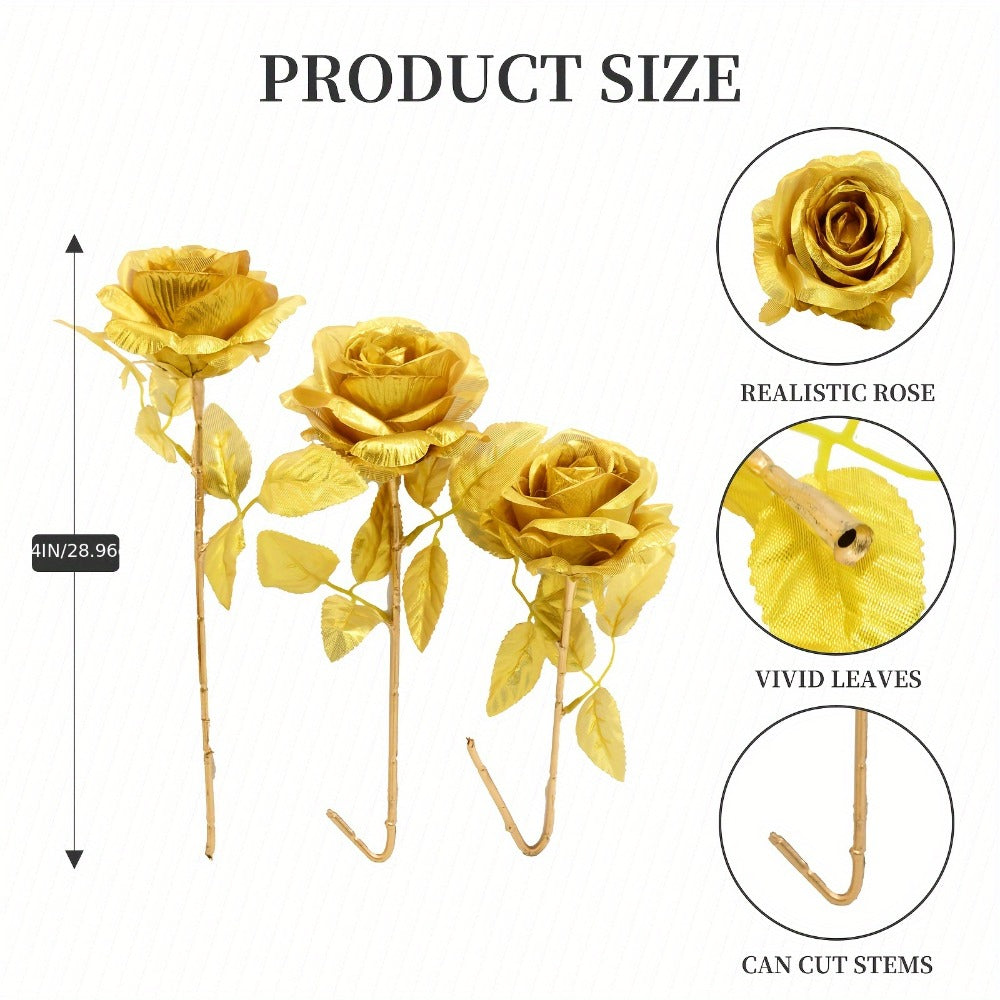 10pcs Artificial Silk Roses Bulk - Fake Flowers for Wedding Home Decor, 19.69¡± Long Stem, Deep Purple & Dark Green
