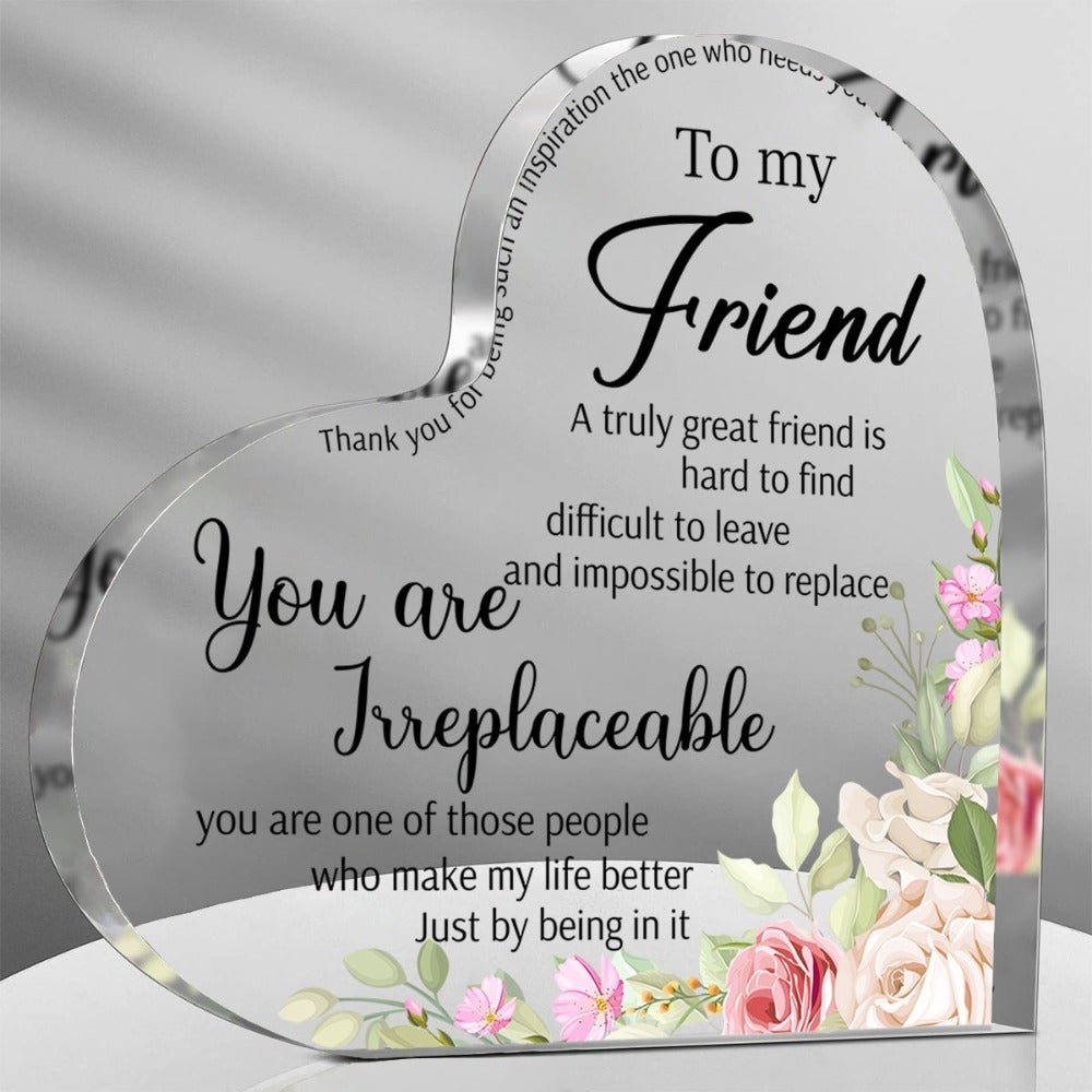 Sunflower Acrylic Friendship Gift for Women ¨C Bestie Birthday Christmas Thank You Present Unbiological Sister BFF Keepsake
