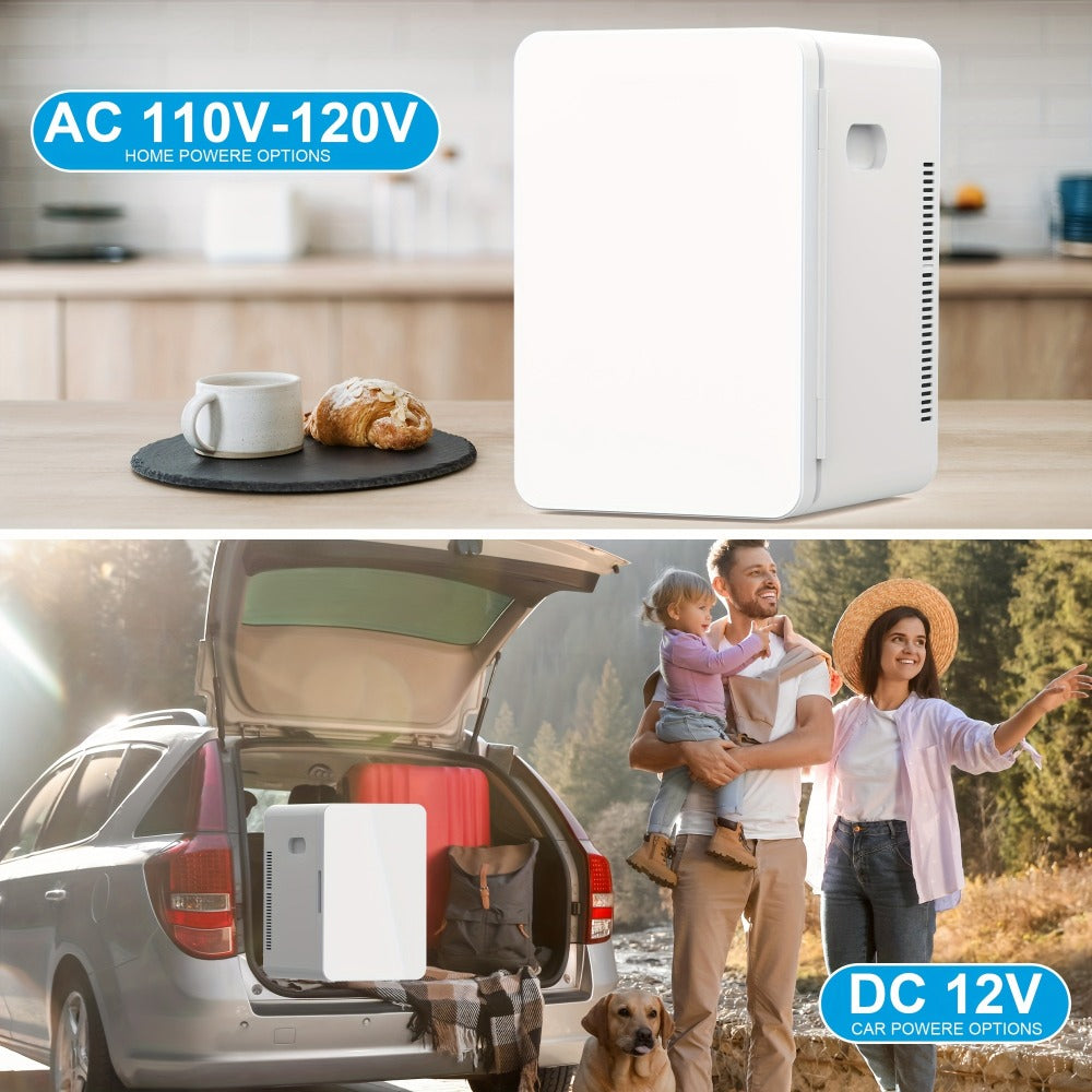 Mini Fridge with Glass Front Door 15.8QT/23.3QT - Portable Cooler and Warmer AC/DC 12V, Small Refrigerator for Bedroom, Office Desk, Car, Dorm, Skincare, Beauty & Makeup, 4 Colors