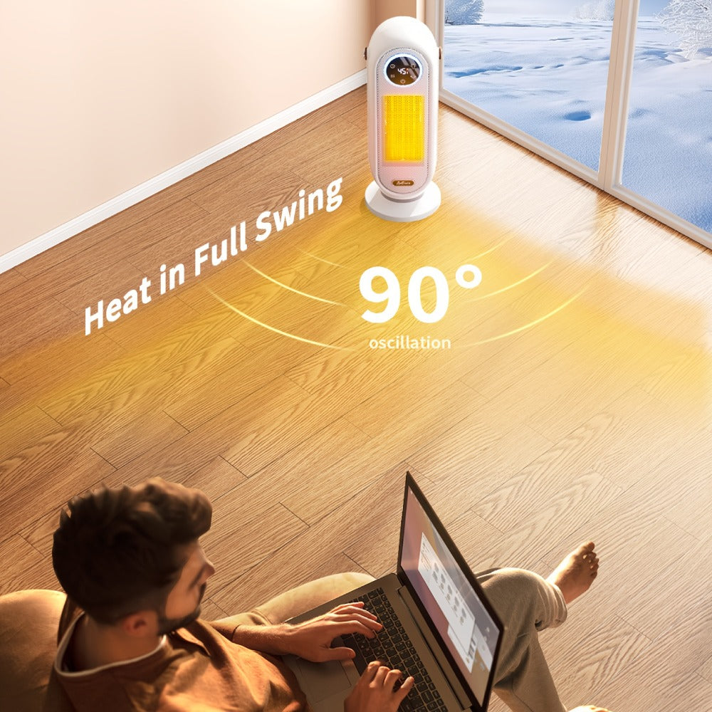 Space Heater 1500W with Remote Control & Digital Display ¨C Portable Electric Heater for Indoor Use, 90¡ã Oscillation, Overheat Protection, Ultra-Quiet Room Heater for Bedroom, Office & Home