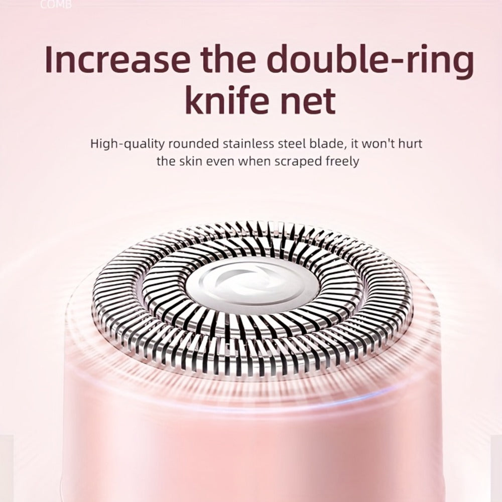 Electric Epilator for Women Double Head USB Rechargeable Painless Hair Removal Shaver Bikini Trimmer Body Private Area Grooming Device
