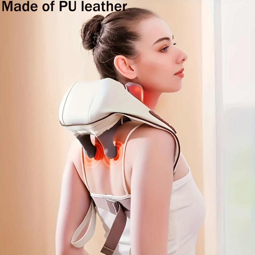 Neck Shoulder Massage Pillow 8D Deep Kneading Wireless Electric Back Massager Simulates Human Hands for Neck Shoulder Back Pain Relief Gift for Women Men
