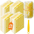 Duster Refills 360 Degree Electrostatic Microfiber Disposable Dusting Refills with Handle Compatible with Swiffer Duster for Furniture Clothing Glassware Electronics Multi-Surface 28 60 120 Count