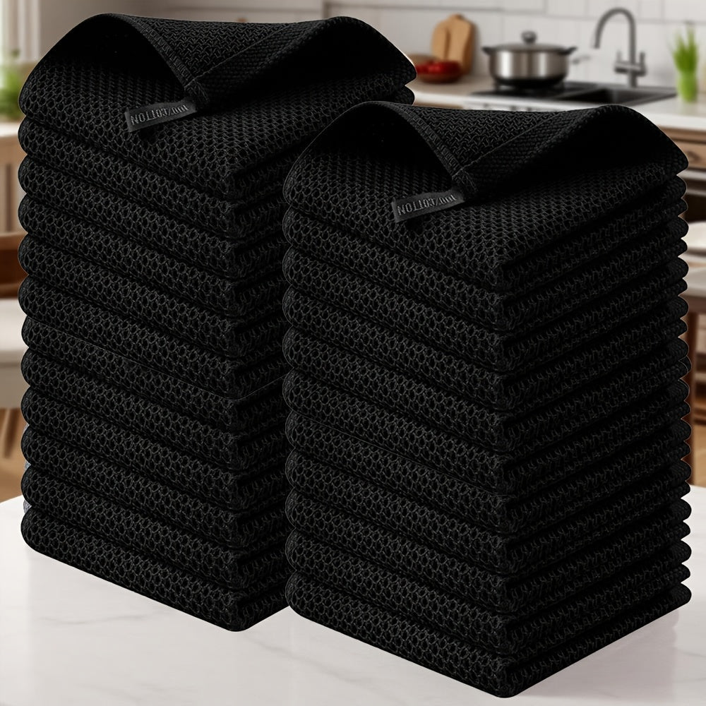 Kitchen Dish Cloths 23pcs 100% Cotton Waffle Weave Ultra Soft Absorbent Quick Dry Dish Towels 12x12 Inch for Cooking Cleaning Wiping Hands Kitchen Decor Gift