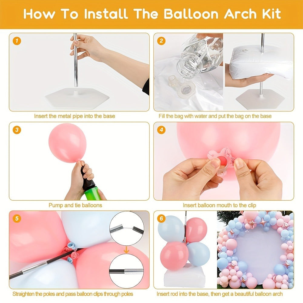 Balloon Arch Kit with Base Stand ¨C Adjustable Floor Arch Stand, Water Fillable Base, Pump & Clips Included, 108x96in for Birthday Wedding Graduation Halloween Christmas Party Decorations