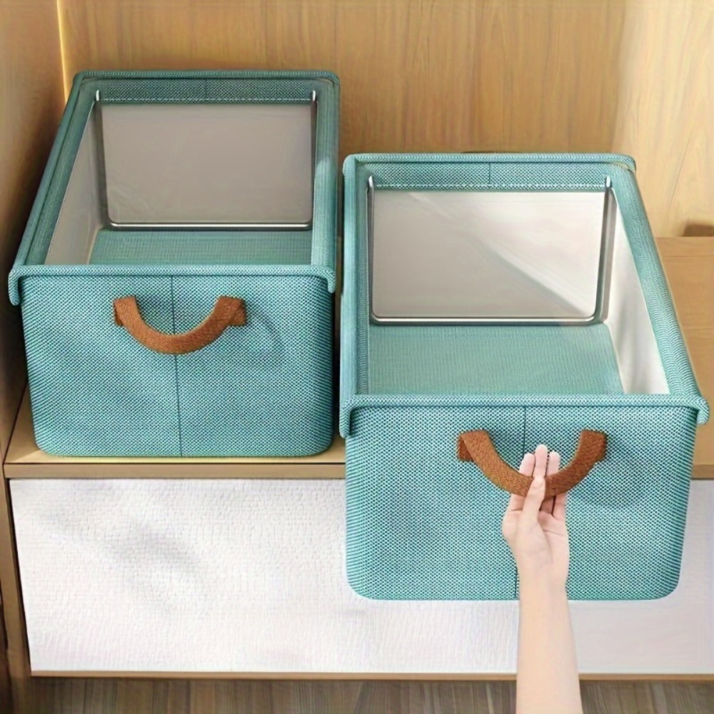 Foldable Storage Boxes with Clear Lids & Handles Large Collapsible Organizer Bins for Clothes, Blankets & Bedding ¨C Bedroom, Wardrobe & Under Bed Storage, 4 or 6 Pack