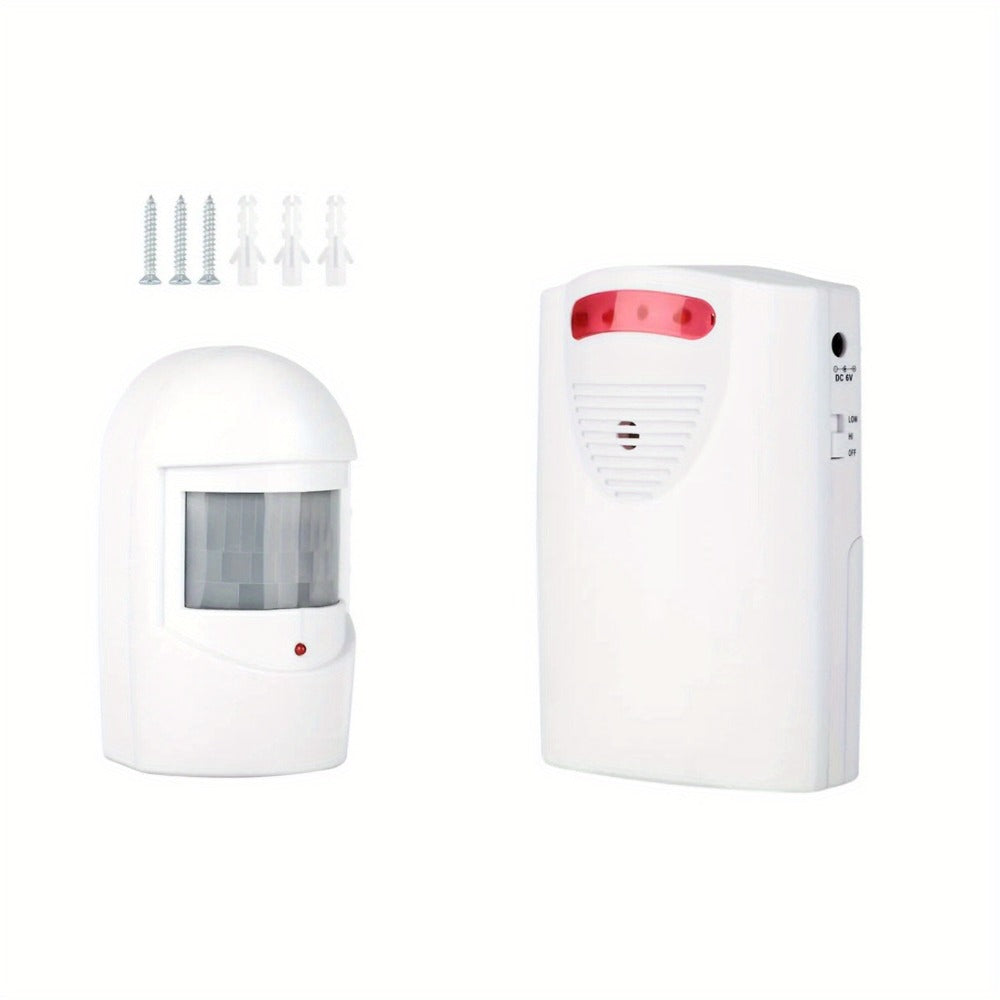 Wireless Driveway Alarm Motion Sensor, Infrared PIR Security Alert System 328ft Range 110dB Chime, USB Expandable Indoor Outdoor Detector for Home Garage Gate Mailbox Fence