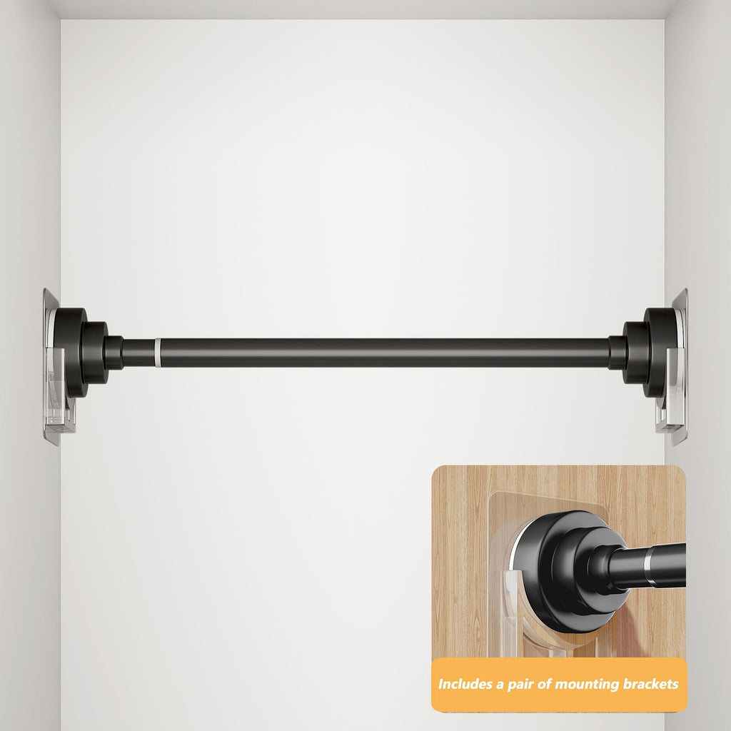 Tension Rod Stainless Steel No Drill - Adjustable Curtain Rod for Wardrobe Bathroom Bedroom, Clothes Drying Rod, Multiple Sizes & Colors
