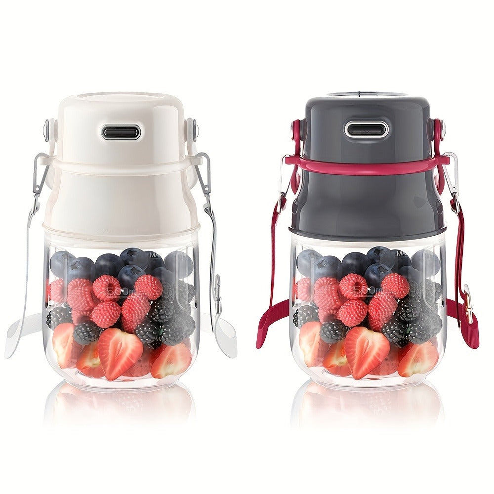 Personal Blender USB-C Rechargeable 27oz - 10-Blade Portable Smoothie Blender with Shoulder Strap, 70W Dual Battery, Safety Lock, Dishwasher Safe, for Shakes, Protein Drinks, Gym & Travel, Pink or Gray