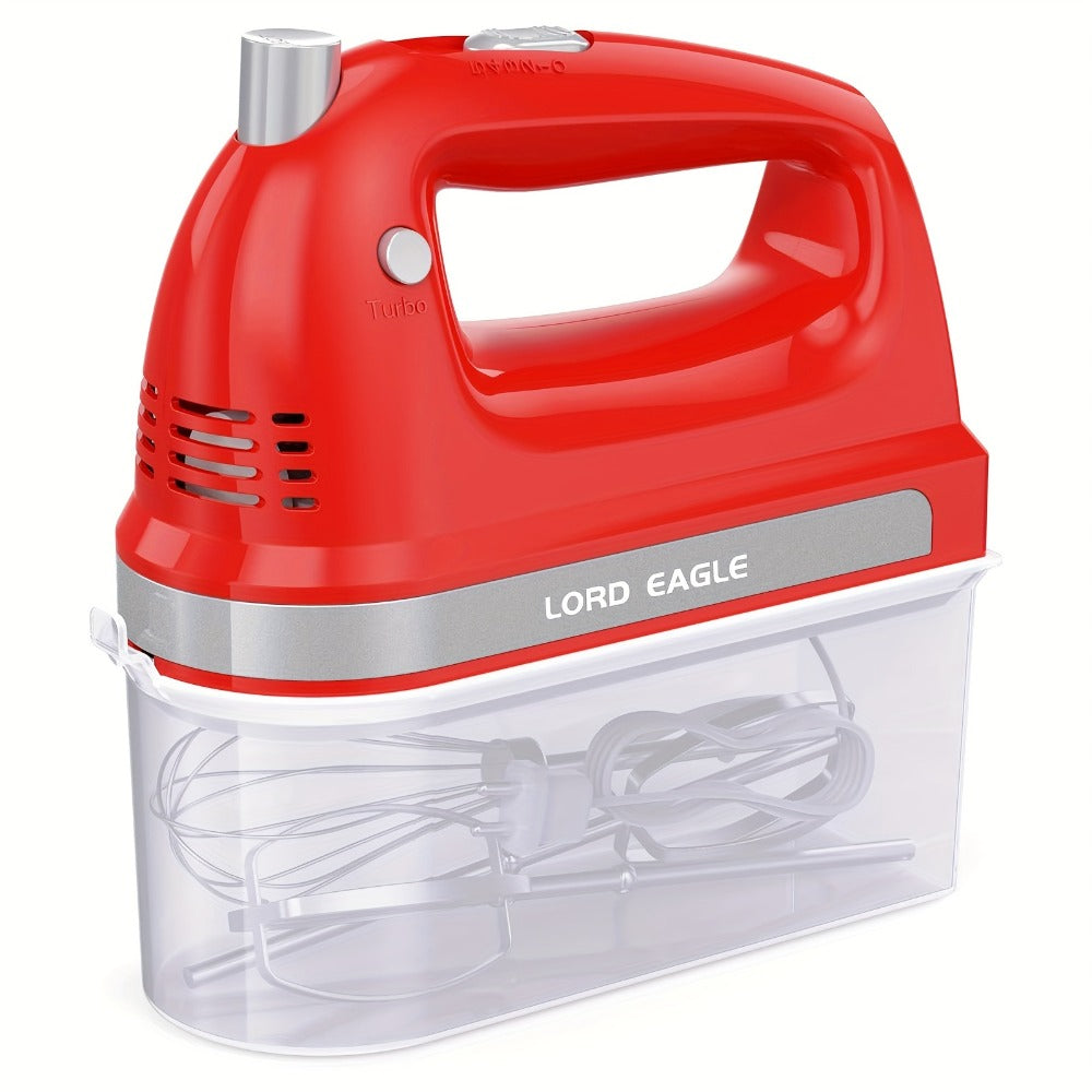 Hand Mixer Electric 300W with Stainless Steel Attachments & Storage Case - 5-Speed Control for Baking Cakes, Eggs & Whipping Cream, Compact Kitchen Handheld Mixer for Home Use