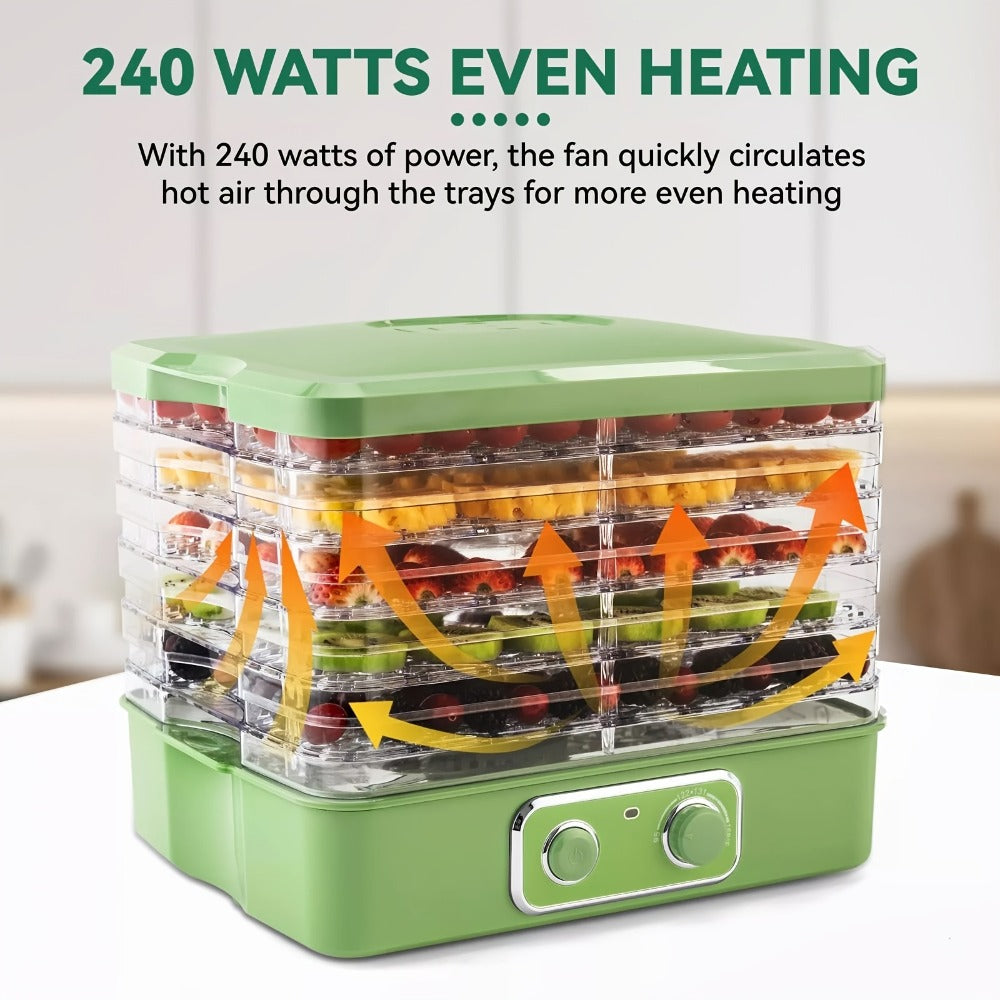 Food Dehydrator Machine 5-Tray BPA-Free Stackable 240W Digital Temperature Control 95-158¡ãF Quiet 33dB Overheat Protection for Jerky Fruit Meat Veggies Herbs Snacks Home Use