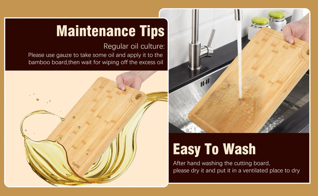 Wood Cutting Board Set of 3 Natural Wooden Chopping Boards with Juice Groove & Non-Slip Edges ¨C Reversible Design for Meat BBQ Home Kitchen Restaurant Holiday Gift