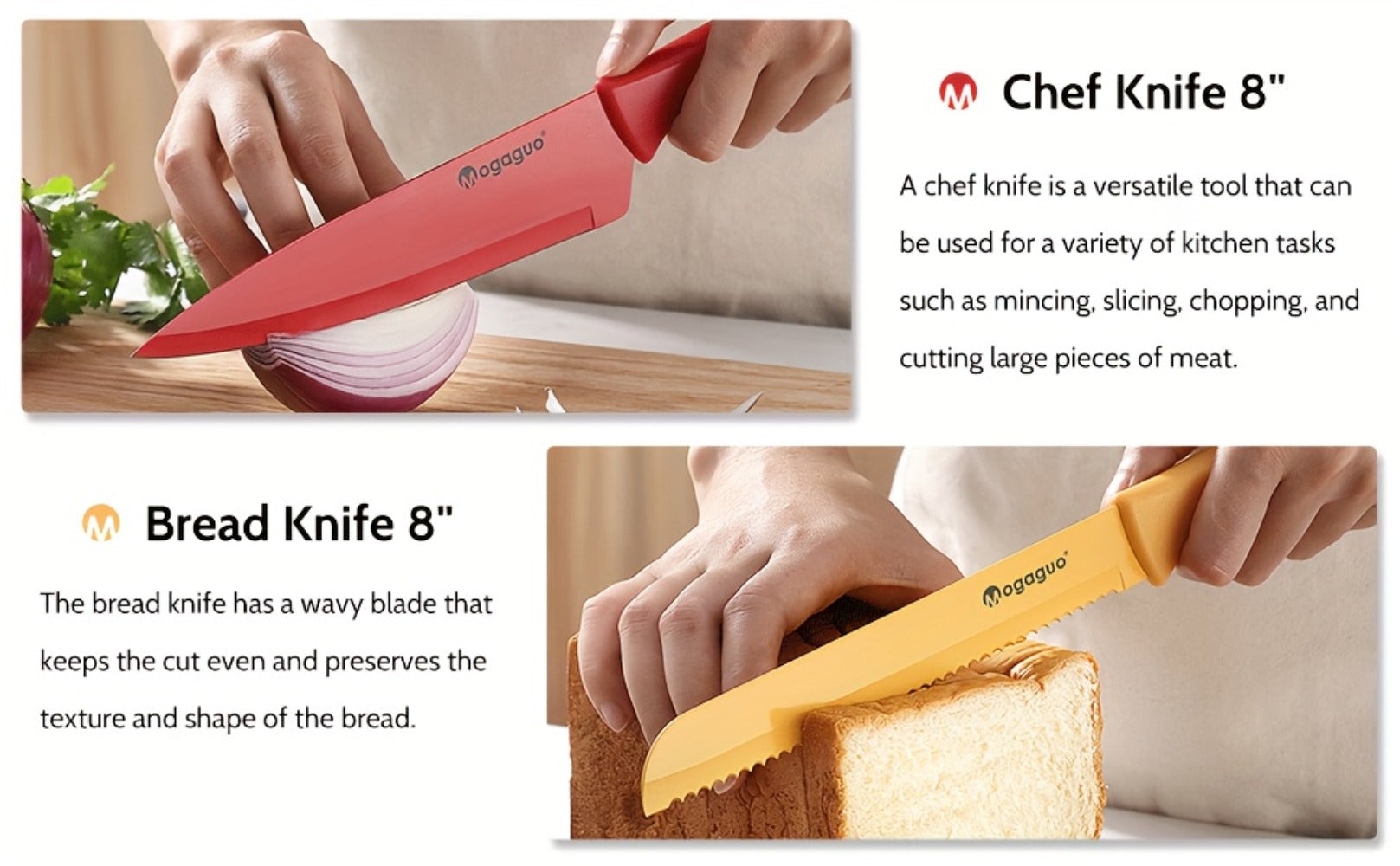 Rainbow Kitchen Knife Set 14pcs ¨C 7 Sharp Stainless Steel Knives with 7 Blade Guards, Dishwasher Safe, Non-Stick Professional Chef Knife Set with Sheaths