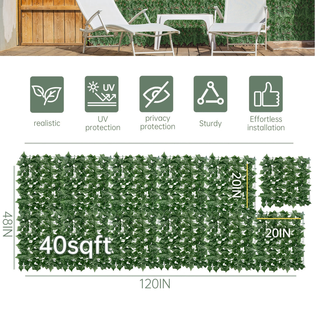 Artificial Ivy Privacy Fence Screen ¨C UV-Resistant Faux Ivy Hedge Panel for Outdoor Patio, Garden, Balcony & Fence Cover | Realistic Greenery Wall Decor | Multiple Sizes Available