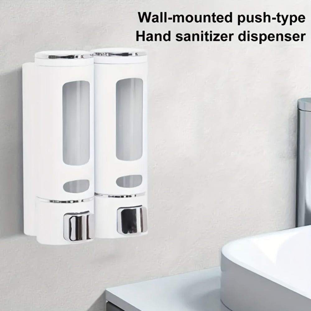 Wall-Mounted Soap Dispenser 53oz Large Capacity ¨C No-Drill Manual Press Pump for Shower Gel Shampoo Lotion Bathroom Kitchen