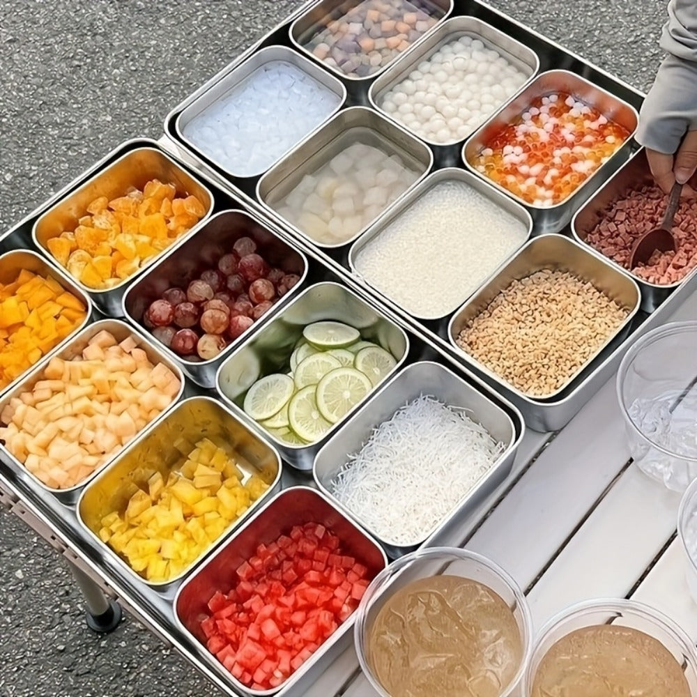 Stainless Steel Food Storage Containers with Lids Set - Meal Prep Lunch Box, Refrigerator & Kitchen Organizer, Outdoor Picnic Bento Box