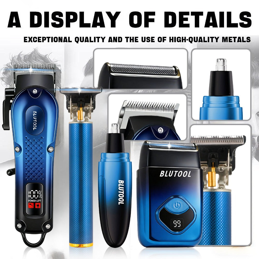 Men's Electric Grooming Set Hair Clipper Nose Trimmer Shaver Kit Cordless USB Rechargeable Professional Haircut Sculpt Shave for Home Car Travel Gift for Dad Husband Boyfriend