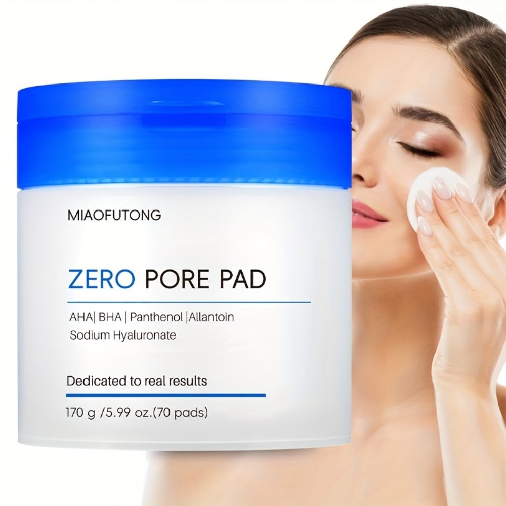 AHA BHA Toner Pads Zero Pore 70pcs - Deep Cleansing, Oil Control & Hydration with Hyaluronic Acid, Salicylic Acid & Rosemary Leaf Oil | Gentle Exfoliating Pads
