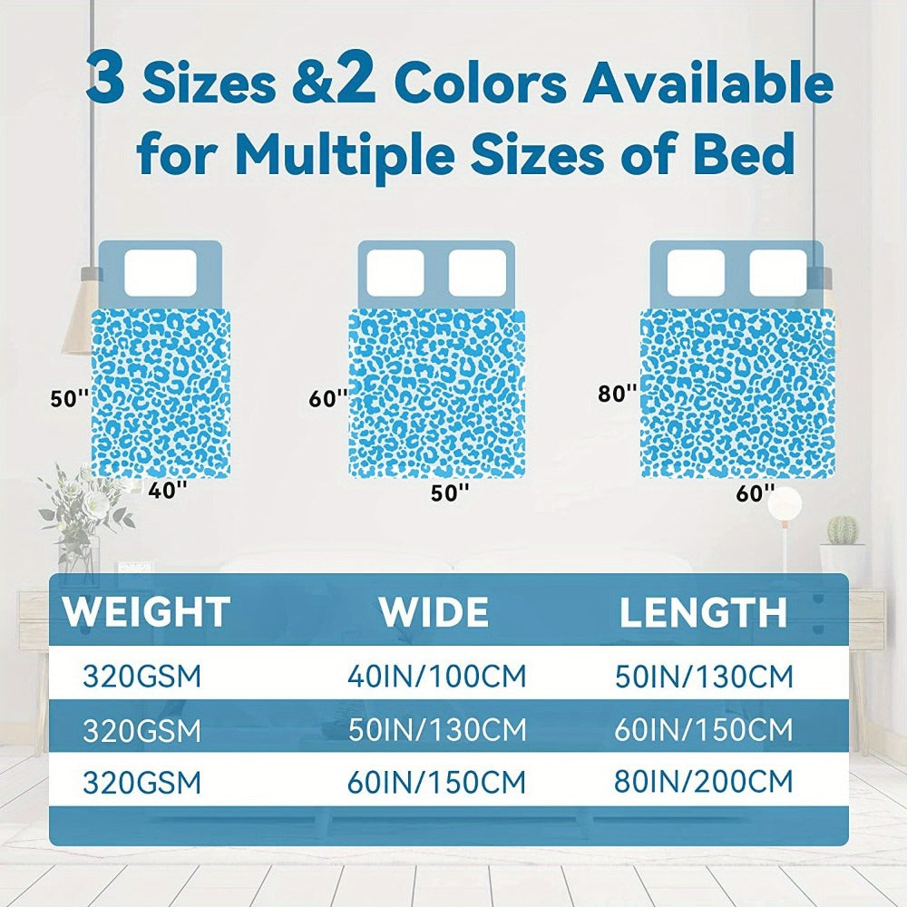 Leopard Print Throw Blanket ¨C Soft Fluffy Jacquard Fleece Flannel for Couch, Bed, Sofa & Camping, 3 Sizes, 5 Colors