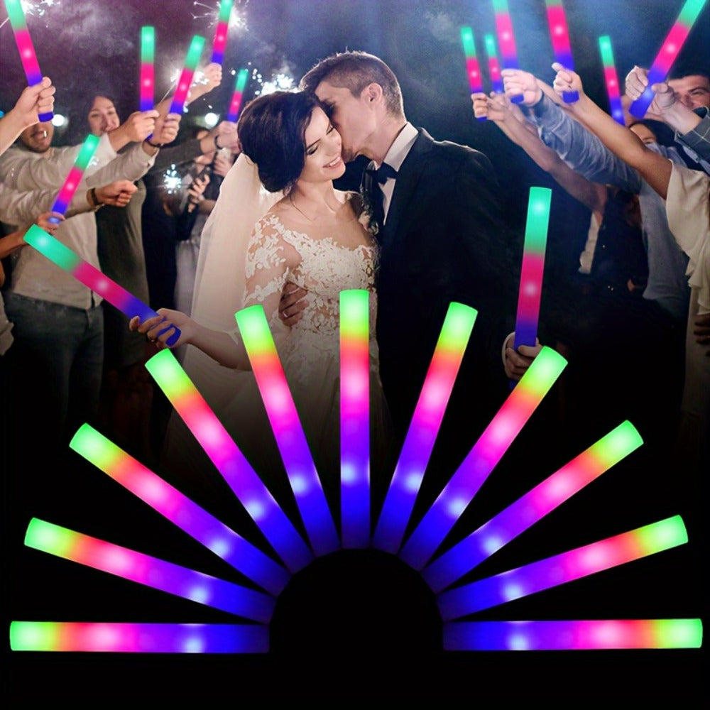 LED Glow Sticks for Party Decorations, Multi-Color Flashing Foam Sticks for Christmas, Weddings, Birthday, Festival, New Year & Halloween Parties (30/67/100/200PCS)
