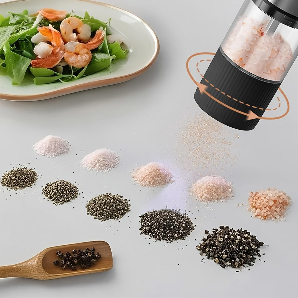 Electric Pepper Grinder USB-C Rechargeable ¨C 5-Level Adjustable Coarseness, One-Hand Operation, Stainless Steel Pepper Mill with Ceramic Core for Kitchen Cooking, Outdoor BBQ & Grilling
