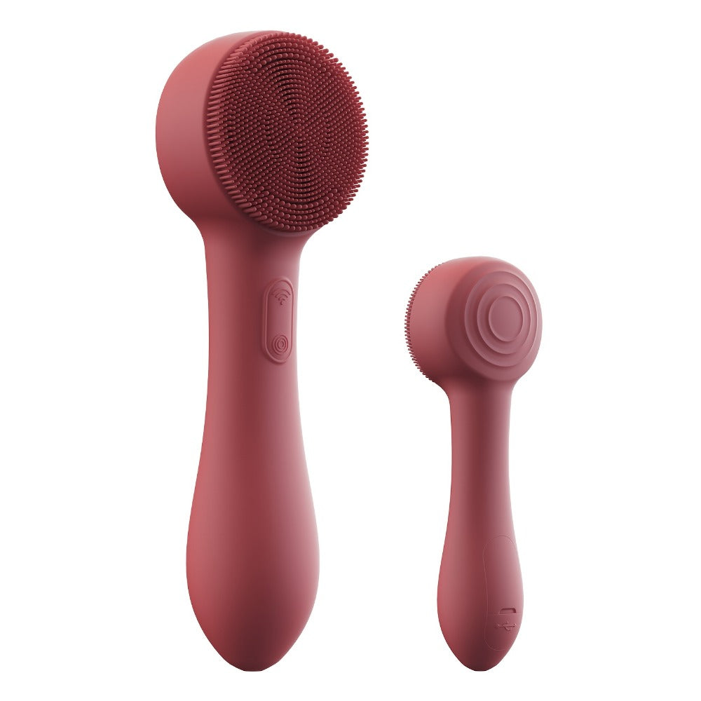 Silicone Facial Cleansing Brush Electric Face Scrubber 12000 Vibrations IPX7 Waterproof USB Rechargeable Heat Massage Deep Pore Cleansing Exfoliator for Sensitive Skin Blue Black Rose Red Pink