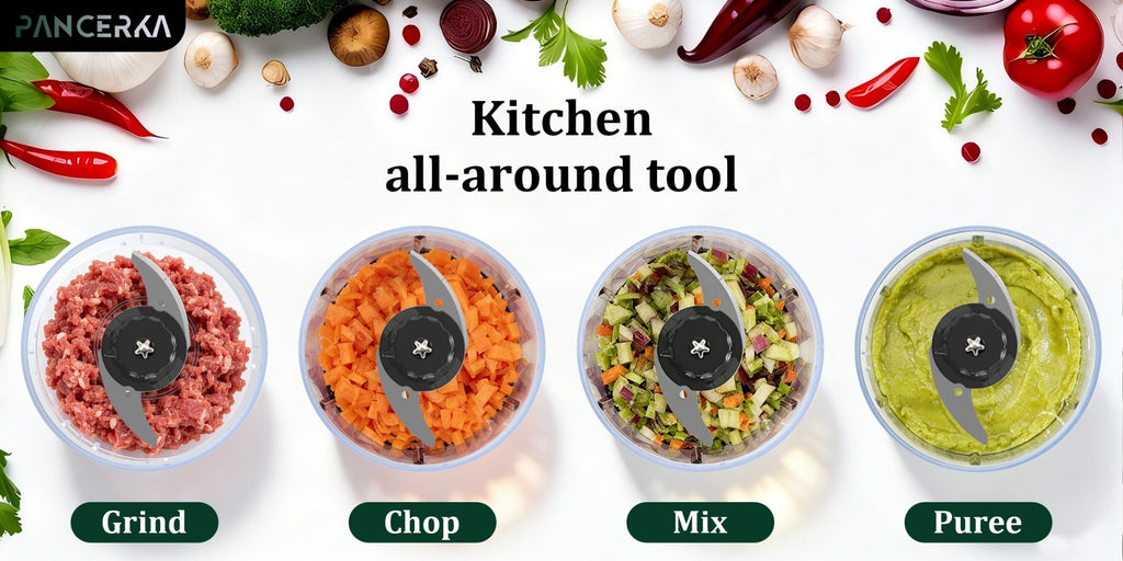 Electric Vegetable Chopper Food Processor - Mini Electric Food Chopper Blender for Kitchen, Baby Food Maker, Mixer Grinder for Dicing Mincing Puree, Black