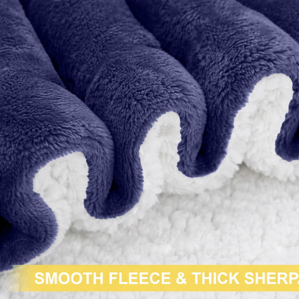 Sherpa Flannel Blanket ¨C Double-Layer Ultra Soft Warm Throw for Bed, Sofa & Bedroom Decor, Better Sleep, 14 Colors, 3 Sizes
