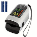 Fingertip Pulse Oximeter Blood Oxygen Monitor ¨C SpO2, Heart Rate & Perfusion Index Display, Digital Finger Clip O2 Meter for Home Use & Sports, Batteries Included