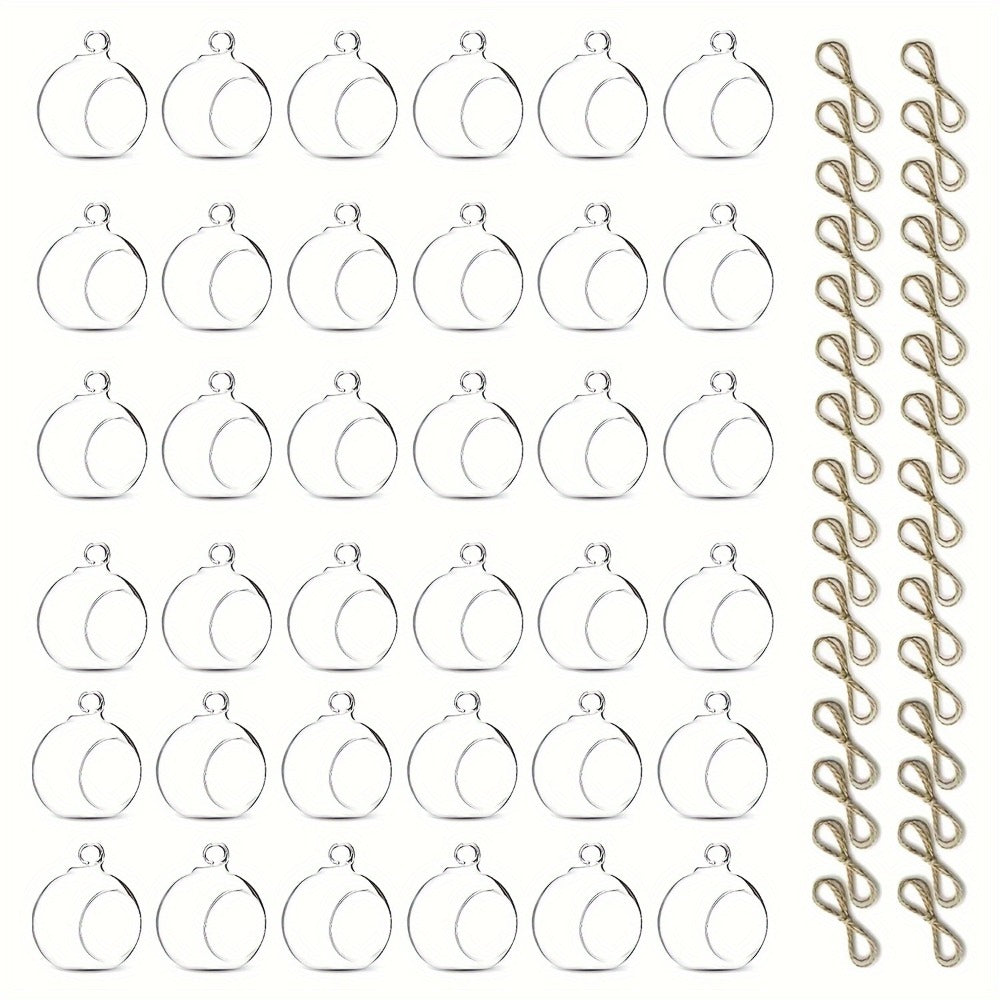 Hanging Glass Ball Candle Holders Set for Wedding Party Christmas Tree Decoration - Clear Glass Tea Light Holders with Hanging Design, Fillable Ornament Balls for Home Decor