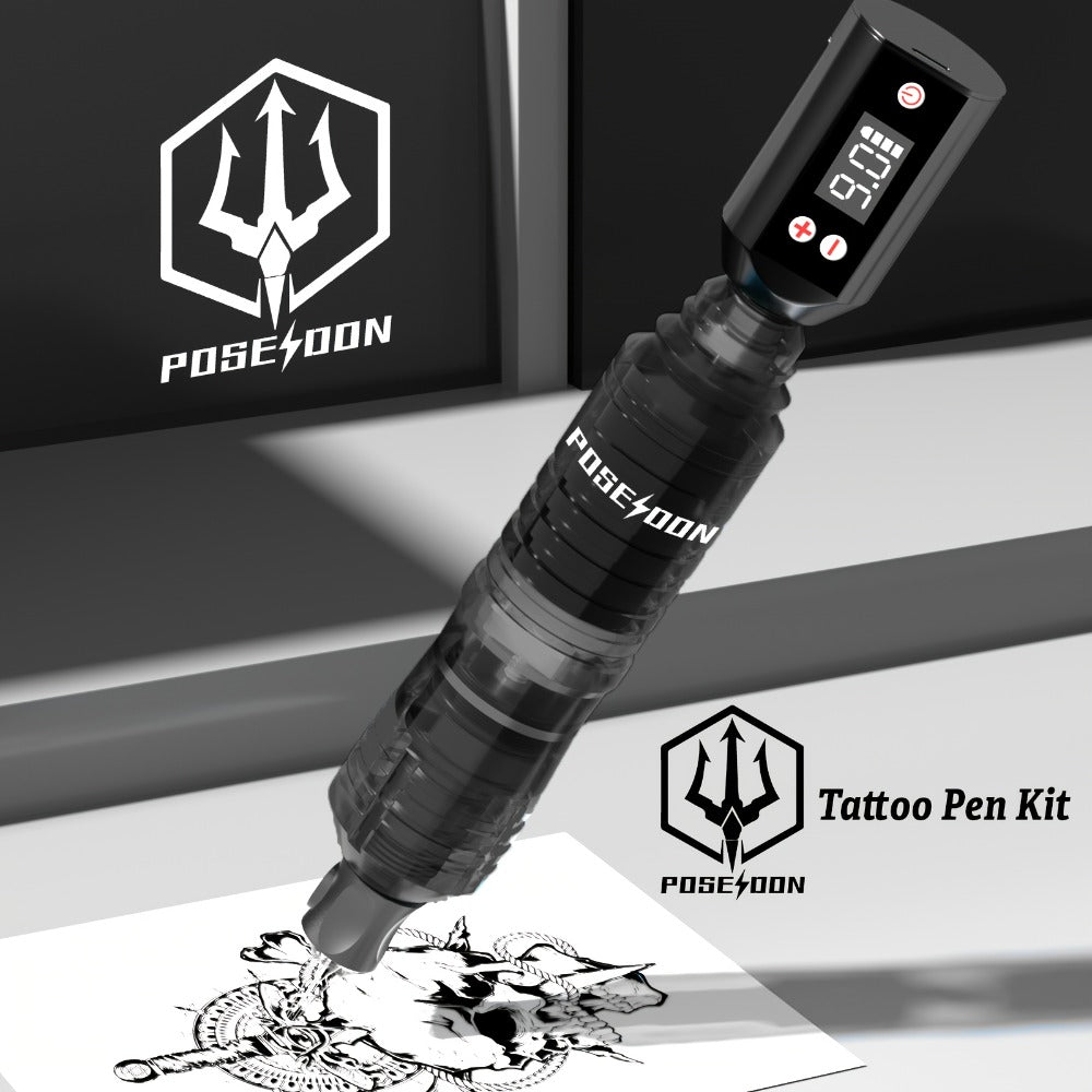 Tattoo Pen Kit Wireless Battery Tattoo Gun with LCD Screen, 1500mAh Cordless Rotary Tattoo Machine, 10pcs Cartridge Needles, 11 Color Inks & Power Supply ¨C Complete Tattoo Kit for Beginners & Artists