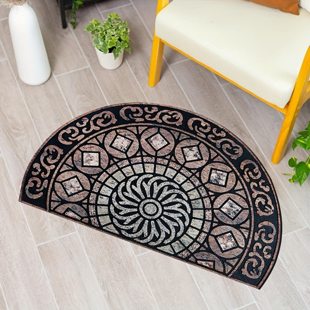 Outdoor Door Mat Heavy Duty Non-Slip Welcome Mat for Front Door Entrance Patio Porch, Durable Low-Profile Rug, Multiple Colors & Sizes, Light Blue Brown Dark Blue Gray Rainbow