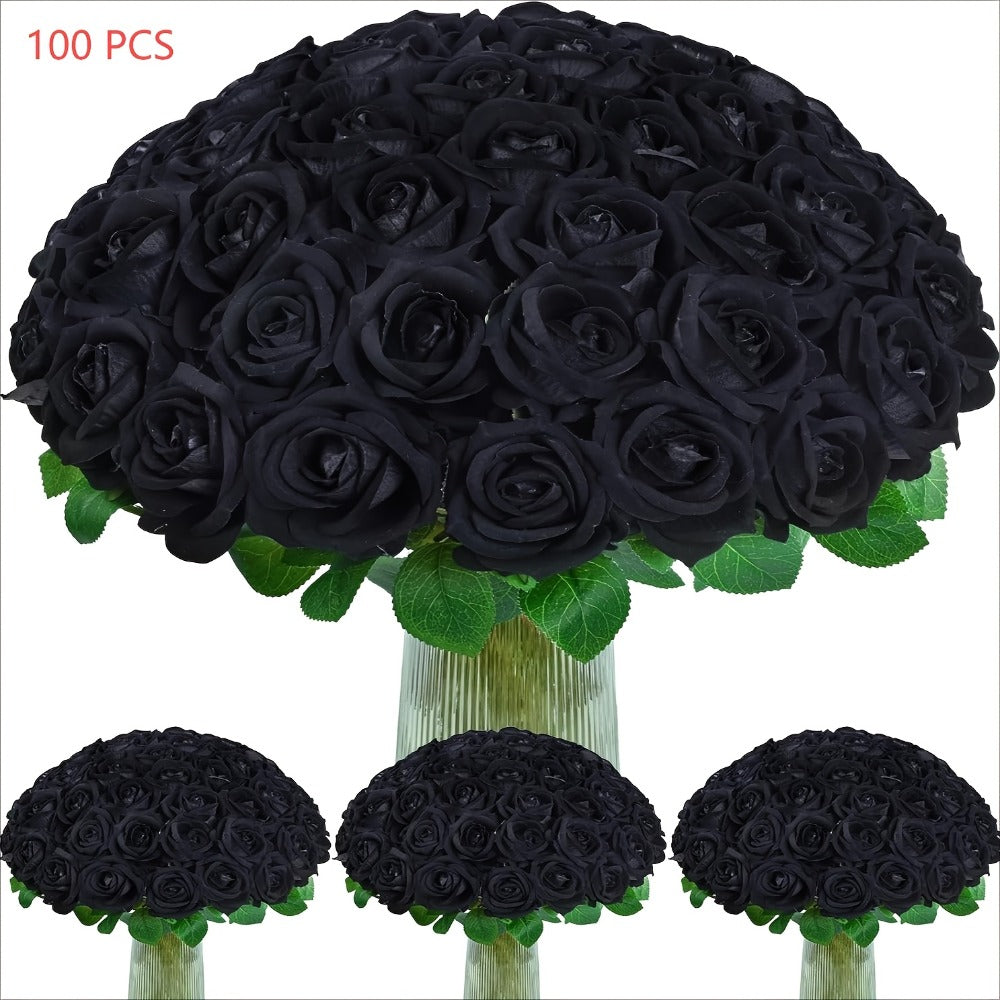 Artificial Roses Bulk with Long Stems ¨C Real Touch Velvet Fake Flowers for Wedding Bouquet, Bridal Centerpiece, Valentine's Day, Mother's Day, Home Decor (50/100pcs, Multi Colors)