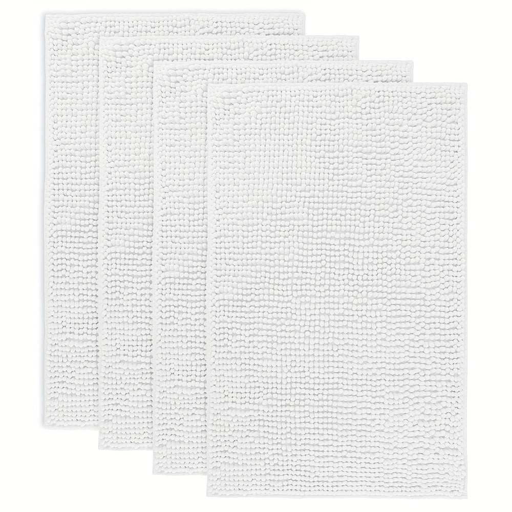 Chenille Bath Rug Extra Thick Soft Absorbent Non-Slip Bathroom Mat Machine Washable, Multiple Sizes & Colors