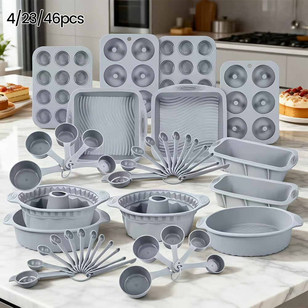 Baking Pan Set Nonstick Carbon Steel Cookie Sheets Roasting Pans Round Cake Muffin Pizza Bread Pans Kitchen Bakeware Set 4 11 23 46 Piece