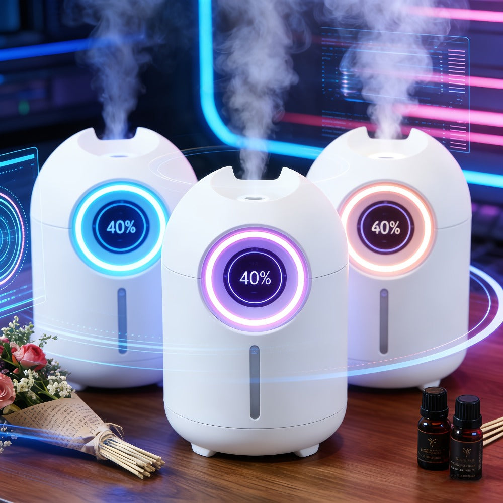 Aroma Humidifier Set of 3 with Soft LED Night Light | Quiet Mini Humidifier Pack, Adjustable Mist, Room Air Freshener for Bedroom, Living Room & Office | Holiday Gift Set White & Green
