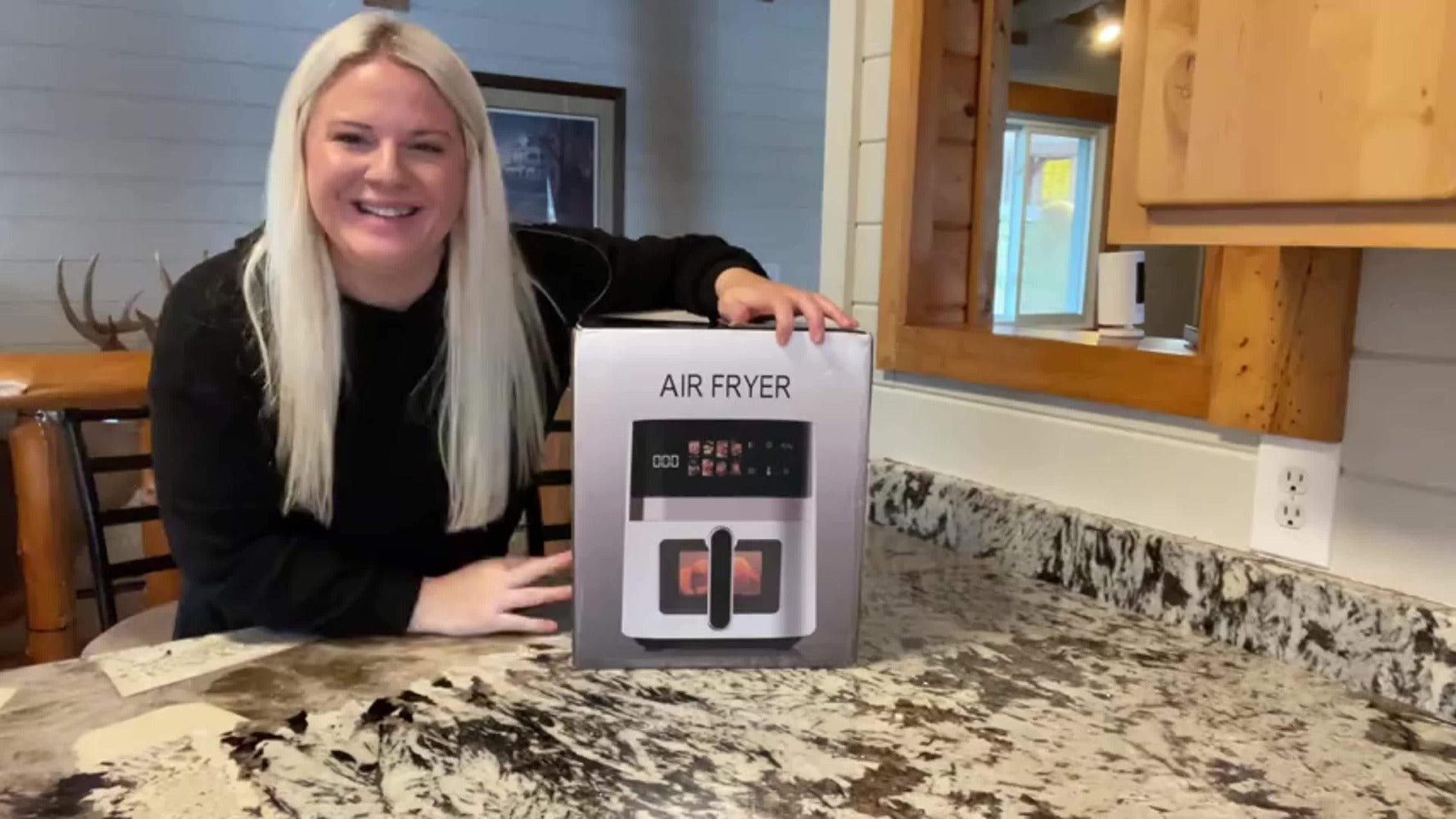 6 Quart Air Fryer with 8 Preset Functions ¨C 6-in-1 Large Capacity Air Fryer Oven with Smart Cook Program, Stainless Steel Rack, Viewing Window & Interior Light