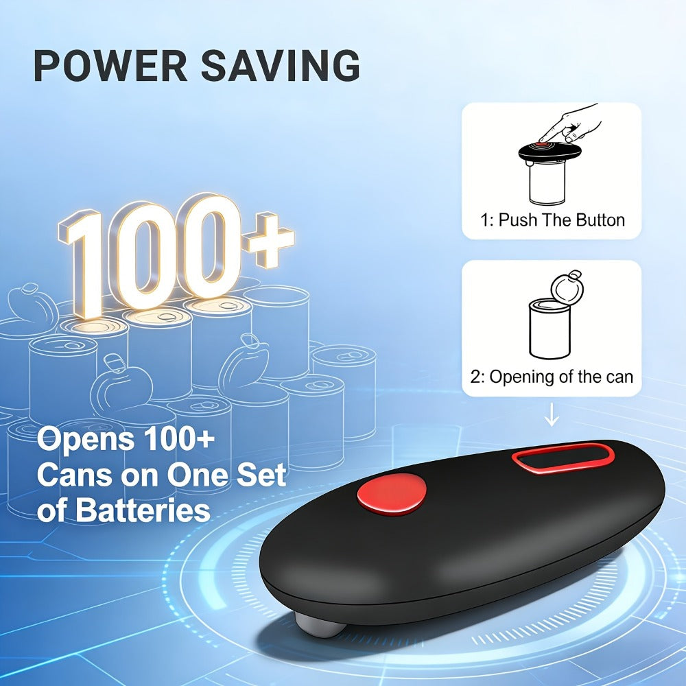 Electric Can Opener Automatic One Touch - Battery Powered Hands-Free Smooth Edge Safe Opener for Seniors Arthritis Weak Hands, Portable Kitchen Gadget for Home Camping RV, Great Gift Idea