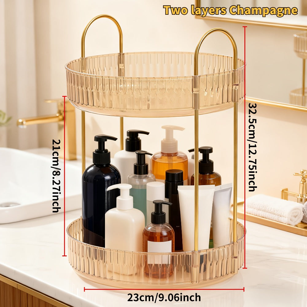 360 Rotating Makeup Organizer Skincare Storage Rack - Multi-Layer Detachable Cosmetic Organizer for Perfume, Lipstick, Skincare, Desktop Vanity Organizer for Bathroom & Bedroom