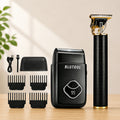 Men's Grooming Set USB Rechargeable Hair Clipper Electric Shaver Nose Ear Hair Trimmer with LCD Battery Display 2-Piece and 4-Piece Options Gift for Husband Boyfriend